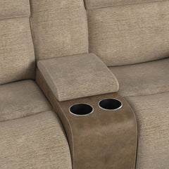 3 Piece Motion Sectional Set With Console in Rancho Beige