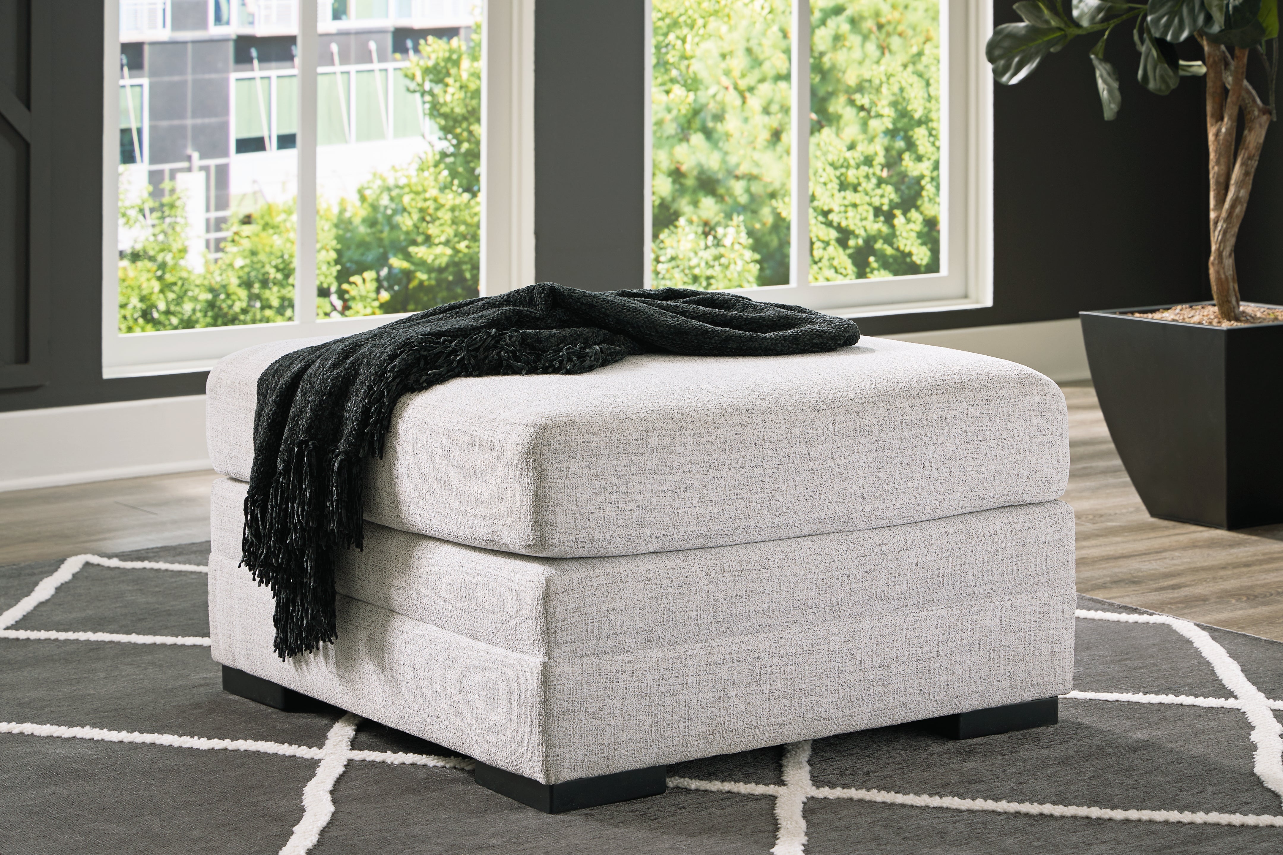 Diamond Furniture - Ashley Furniture - Koralynn Living Room - Oversized Accent Ottoman / Stone - 5410208