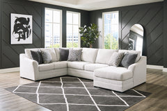 Diamond Furniture - Ashley Furniture - Koralynn Sectional - RAF 3-Piece Sectional with Chaise / Stone - 54102S1