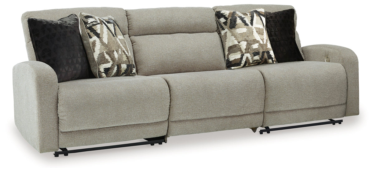 Diamond Furniture - Ashley Furniture - Colleyville 3-Piece Power Reclining Sectional Sofa - 3-Piece Power Reclining Sectional Sofa / Stone - 54405S8