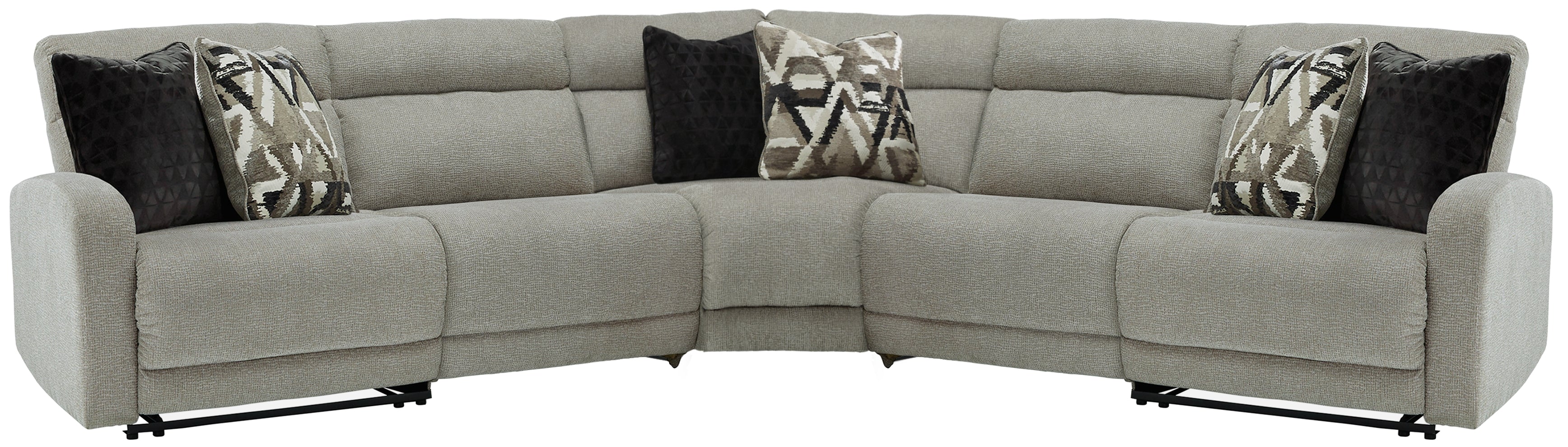 Diamond Furniture - Ashley Furniture - Colleyville 5-Piece Power Reclining Sectional - 5-Piece Power Reclining Sectional / Stone - 54405S6
