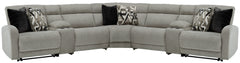 Diamond Furniture - Ashley Furniture - Colleyville Sectional - 7-Piece Power Reclining Sectional with Chaise / Stone - 54405S32