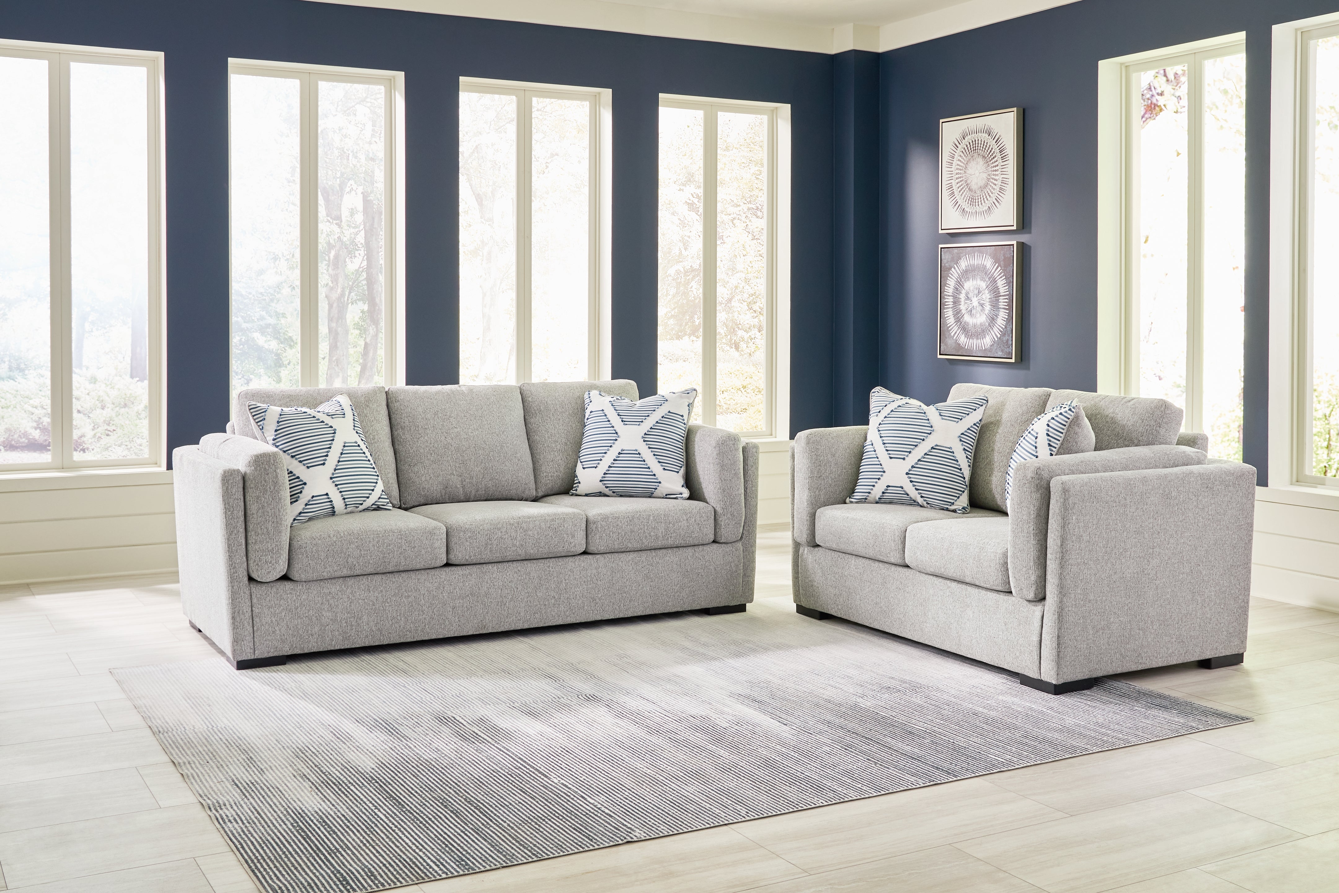 Diamond Furniture - Ashley Furniture - Evansley Sofa and Loveseat - Sofa and Loveseat / Pewter - 54503U2