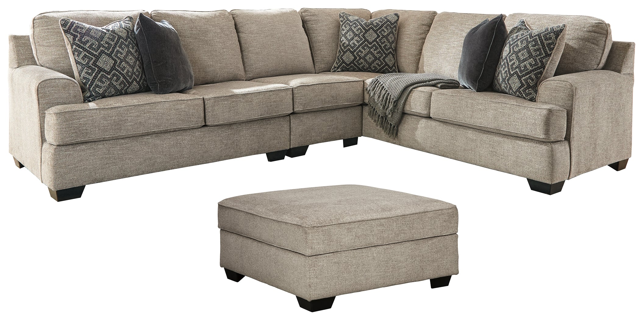 Diamond Furniture - Ashley Furniture - Bovarian 3-Piece Sectional with Ottoman - 3-Piece Sectional with Ottoman - 56103U2