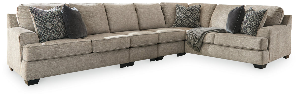 Diamond Furniture - Ashley Furniture - Bovarian 4-Piece Sectional - RAF 4-Piece Sectional / Stone - 56103S5