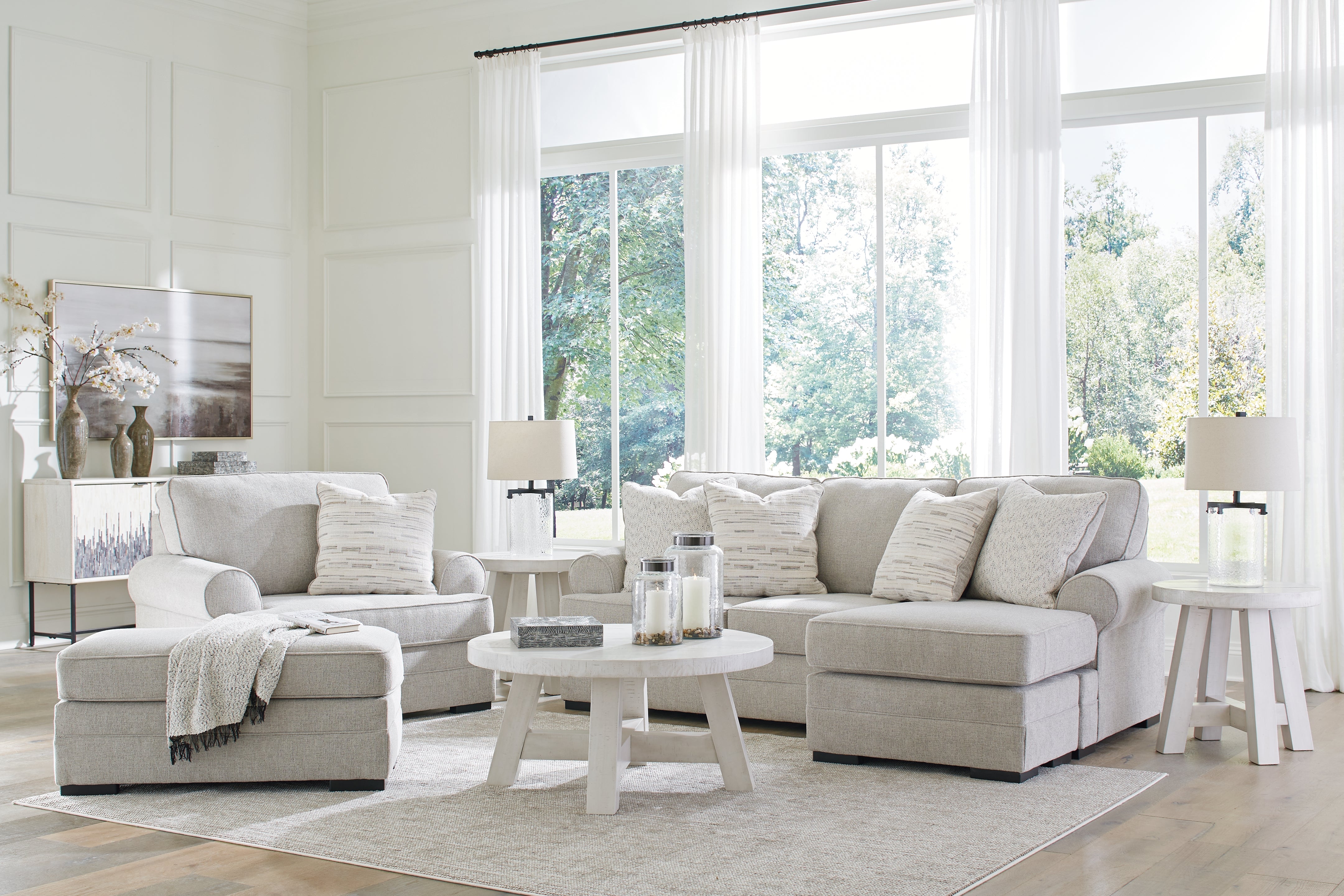 Diamond Furniture - Ashley Furniture - Eastonbridge Sofa Chaise, Oversized Chair, and Ottoman - Sofa Chaise, Oversized Chair, and Ottoman - 56603U1