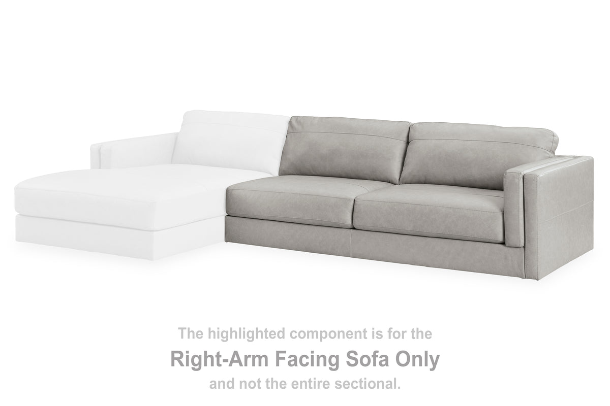 Diamond Furniture - Ashley Furniture - Amiata Sectional - RAF 2-Piece Sectional with Chaise / Glacier - 57404S1