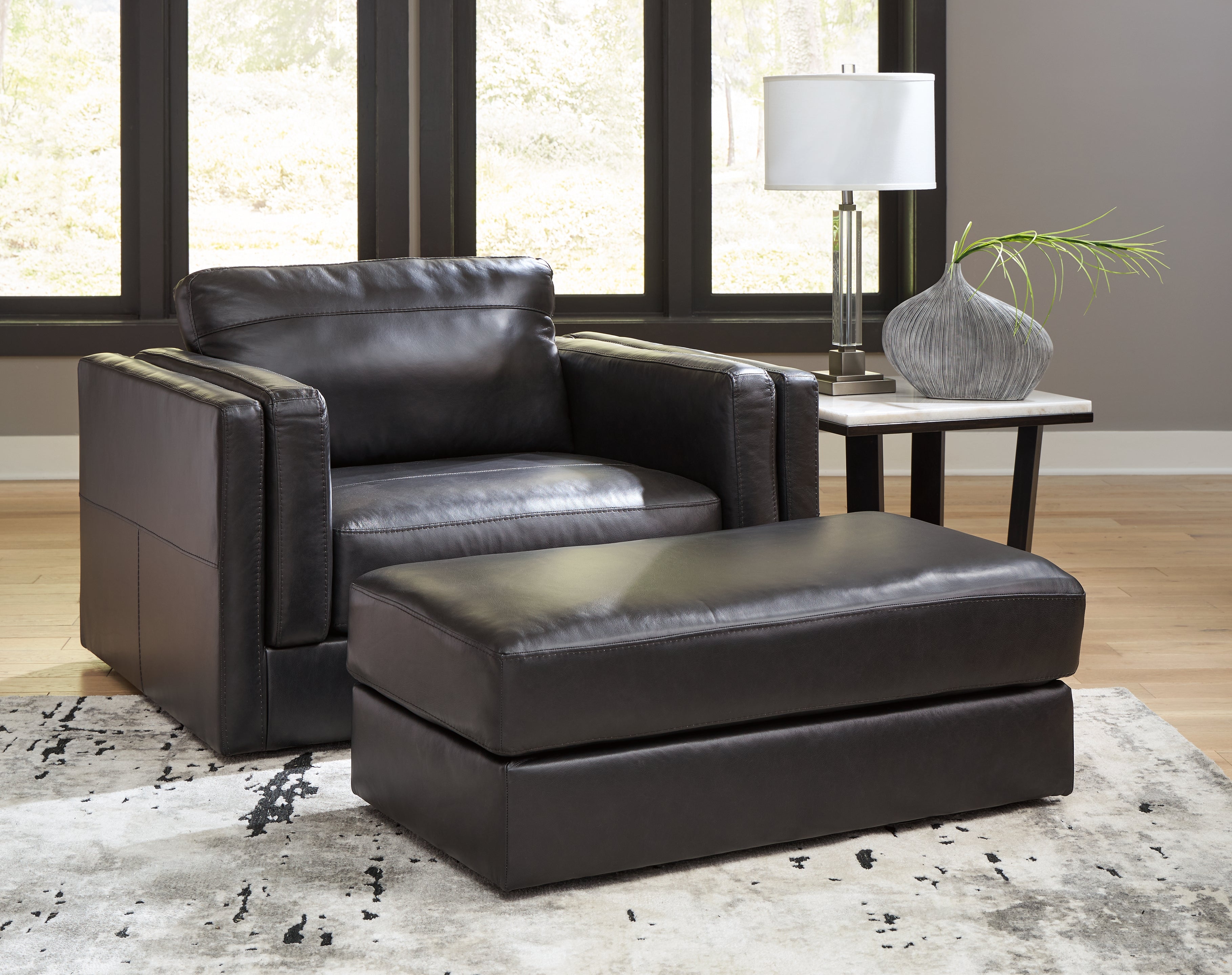Diamond Furniture - Ashley Furniture - Amiata Oversized Chair and Ottoman - Oversized Chair and Ottoman - 57405U3