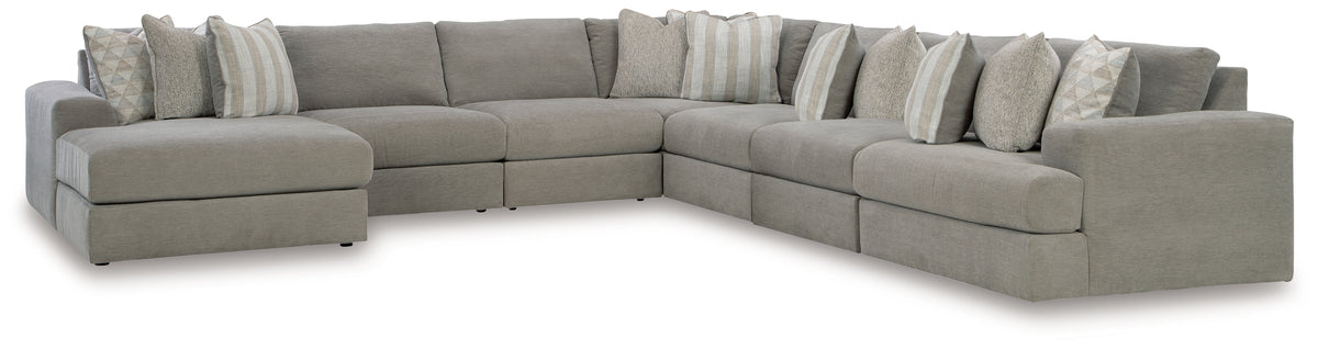 Diamond Furniture - Ashley Furniture - Avaliyah Sectional - RAF 4-Piece Double Chaise Sectional / Ash - 58103S11