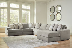 Diamond Furniture - Ashley Furniture - Avaliyah 6-Piece Sectional with Chaise - RAF 6-Piece Sectional with Chaise / Ash - 58103S12
