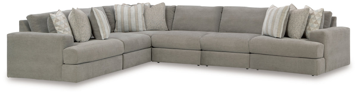 Diamond Furniture - Ashley Furniture - Avaliyah 6-Piece Sectional - RAF 6-Piece Sectional / Ash - 58103S7
