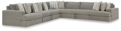 Diamond Furniture - Ashley Furniture - Avaliyah 7-Piece Sectional - RAF 7-Piece Sectional / Ash - 58103S8