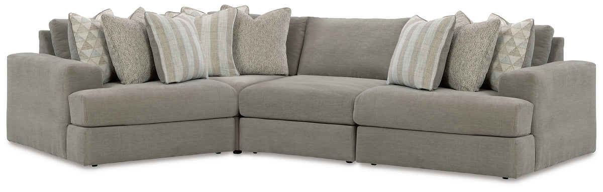Diamond Furniture - Ashley Furniture - Avaliyah 4-Piece Sectional - RAF 4-Piece Sectional / Ash - 58103S5