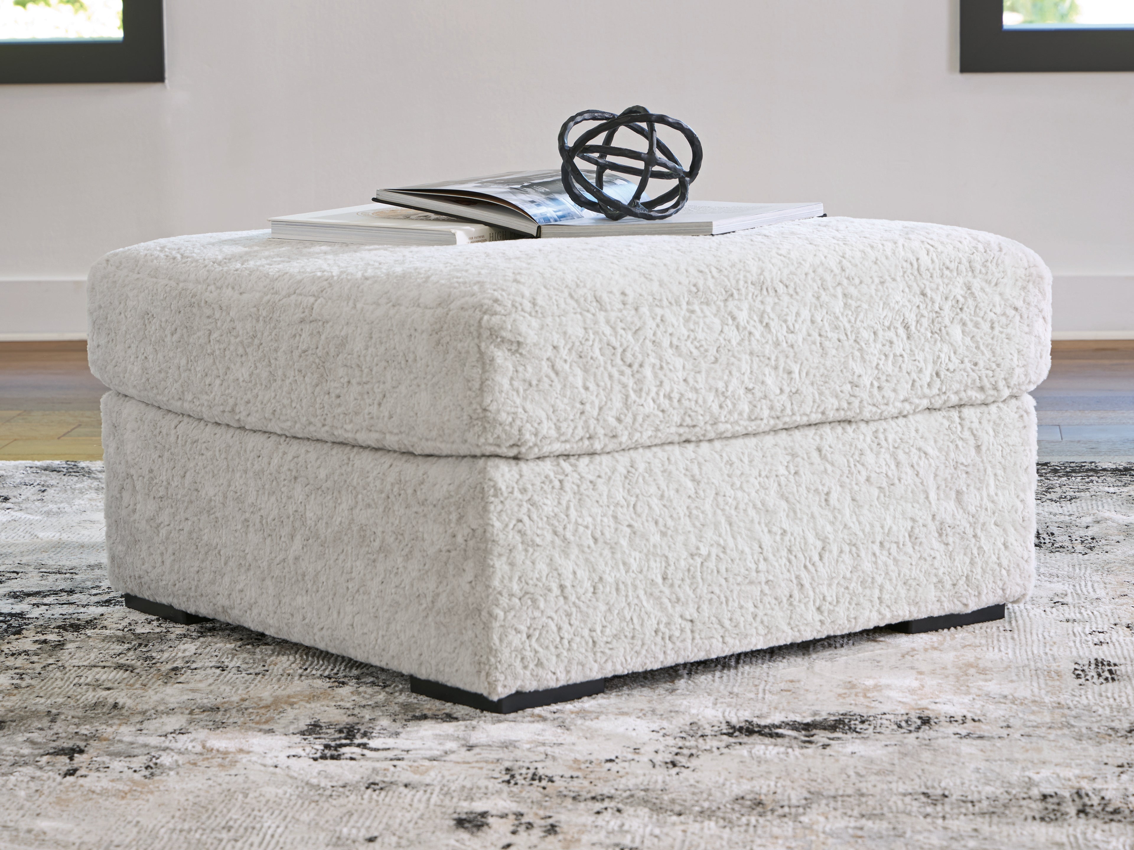 Diamond Furniture - Ashley Furniture - Cuddle Plush Living Room - Oversized Accent Ottoman / Arctic - PC5910608