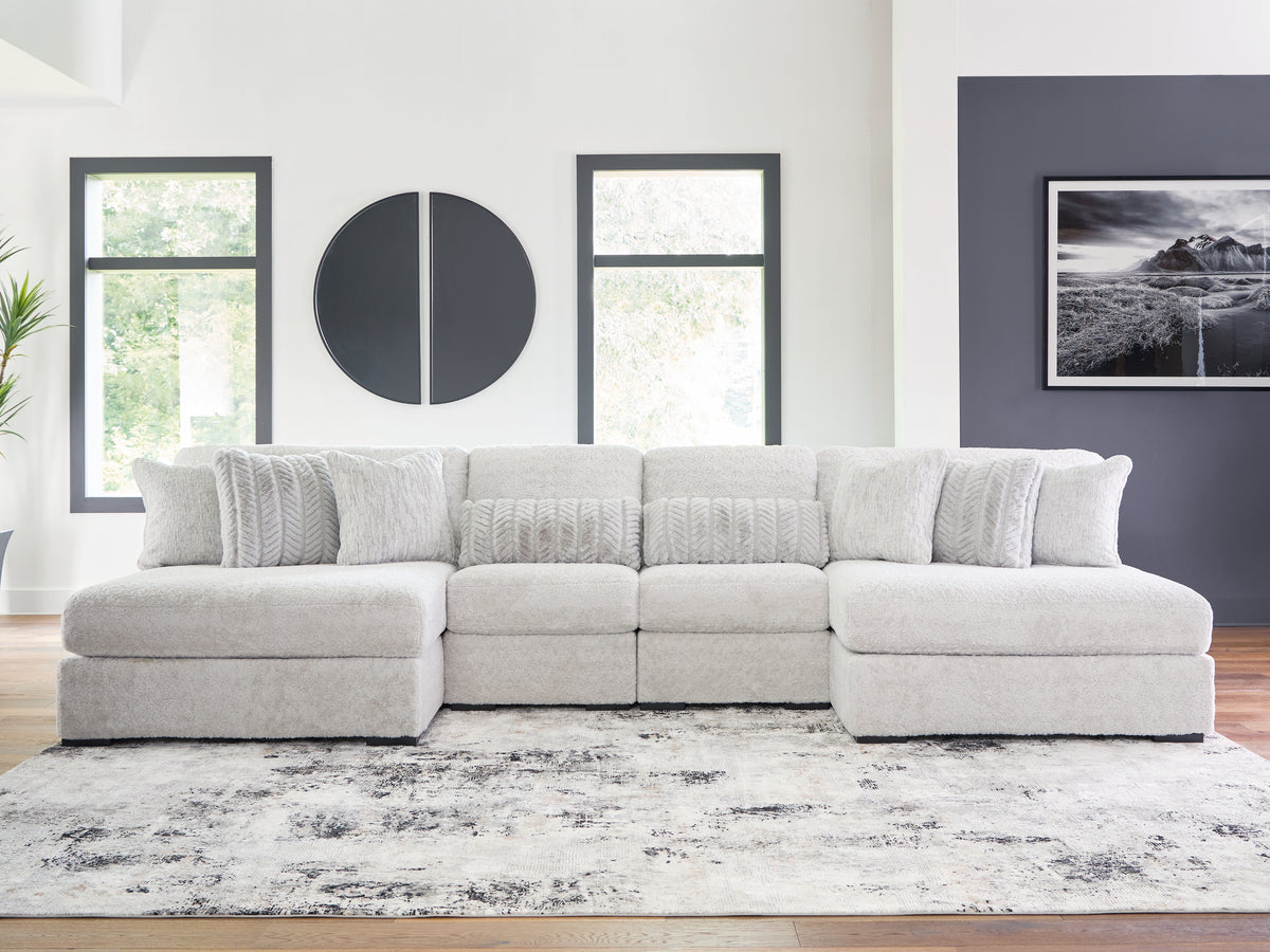 Diamond Furniture - Ashley Furniture - Cuddle Plush 4-Piece Sectional with Chaise - 4-Piece Sectional with Chaise - PC59106S4