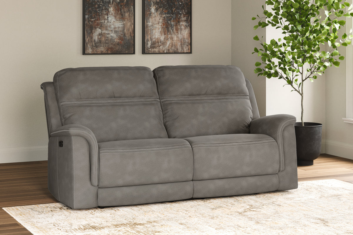 Diamond Furniture - Ashley Furniture - Next-Gen DuraPella Power Reclining Sofa - 2 Seat PWR REC Sofa ADJ HDREST / Slate - 5930147