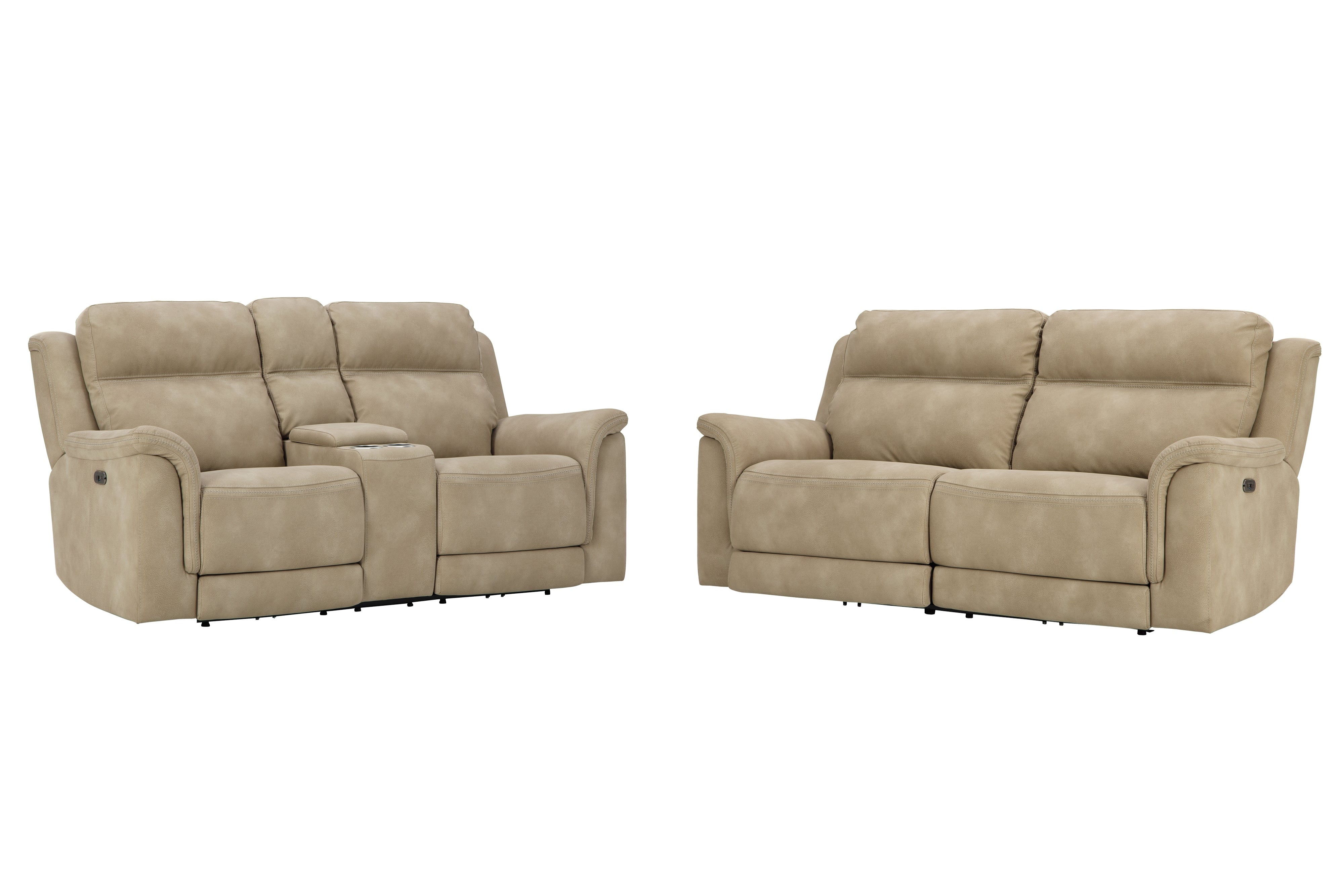 Diamond Furniture - Ashley Furniture - Next-Gen DuraPella Power Reclining Sofa and Loveseat - Power Reclining Sofa and Loveseat / Sand - 59302U1