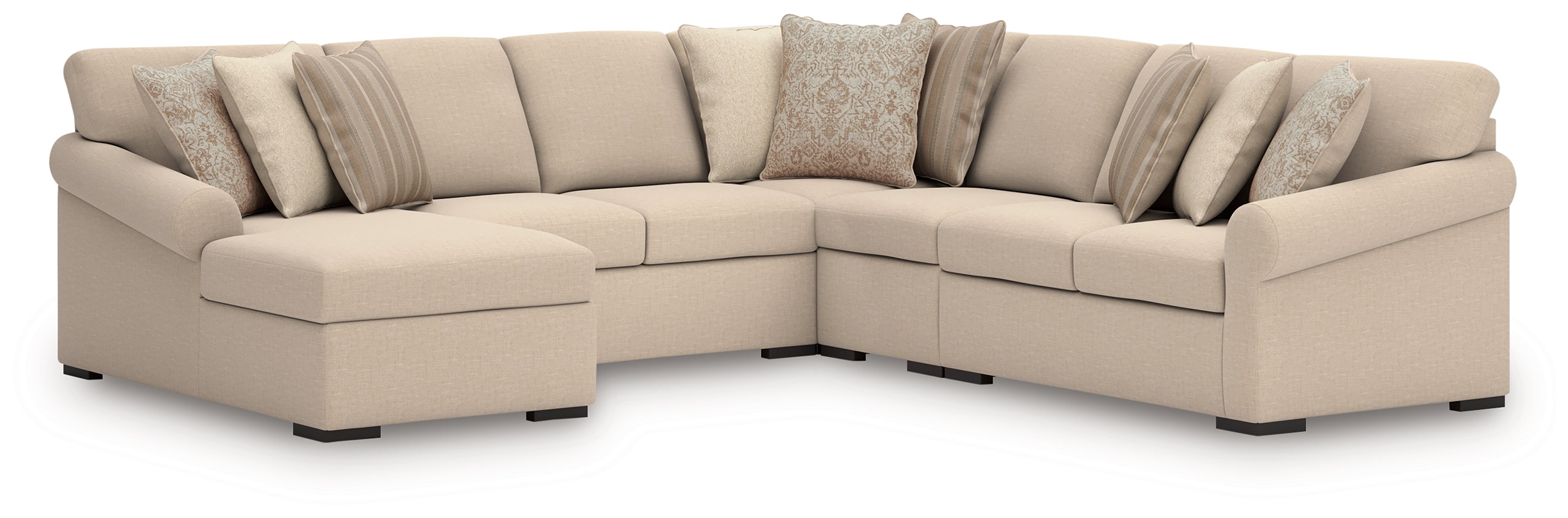 Diamond Furniture - Ashley Furniture - LadyMae Sectional - RAF 3-Piece Sectional / Twill - 59404S1
