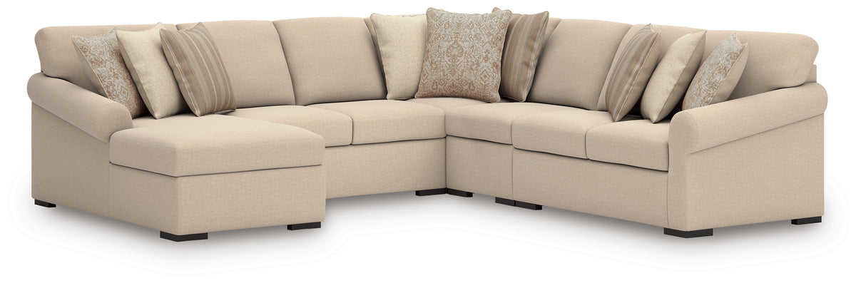 Diamond Furniture - Ashley Furniture - LadyMae Sectional - RAF 3-Piece Sectional / Twill - 59404S1