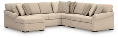 Diamond Furniture - Ashley Furniture - LadyMae Sectional - RAF 3-Piece Sectional / Twill - 59404S1