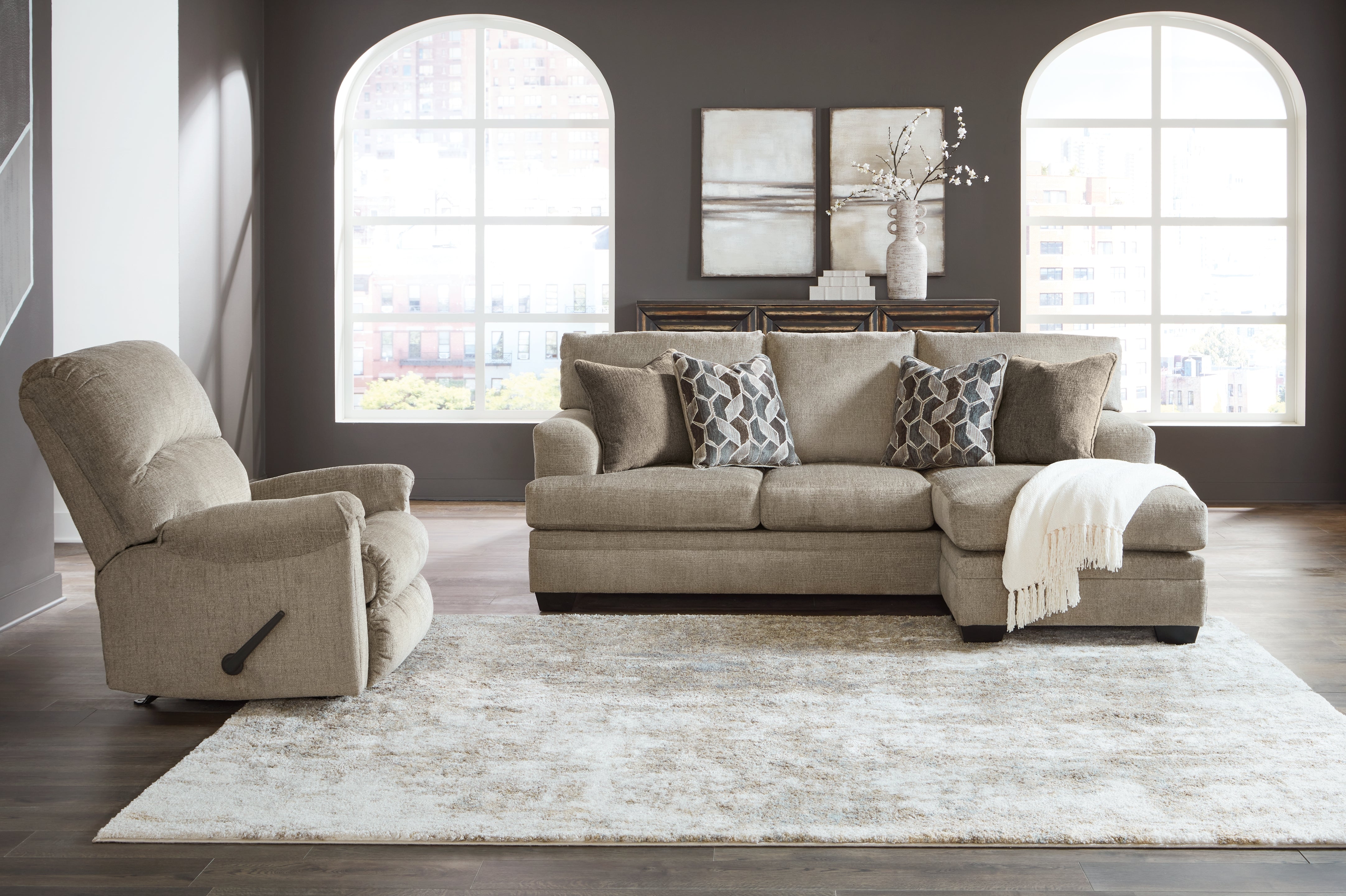 Diamond Furniture - Ashley Furniture - Stonemeade Sofa Chaise and Recliner - Sofa Chaise and Recliner - 59504U5