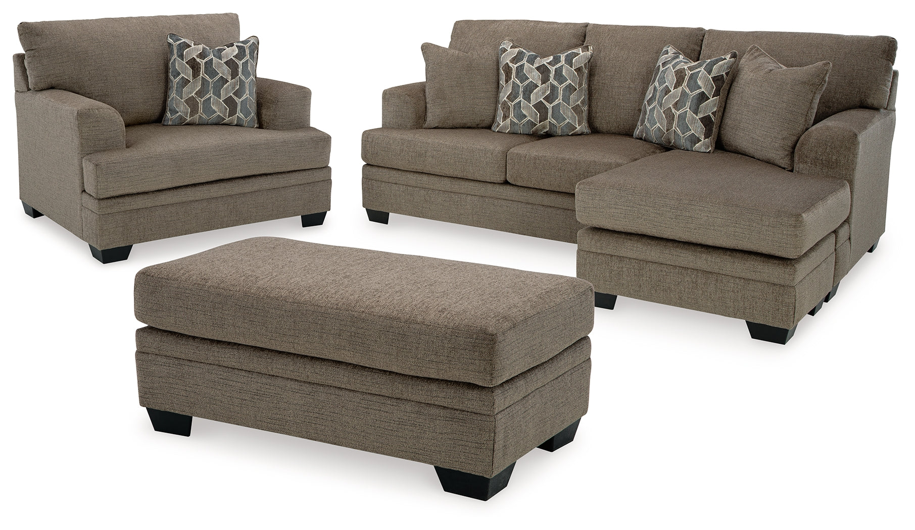 Stonemeade Sofa Chaise, Oversized Chair, and Ottoman