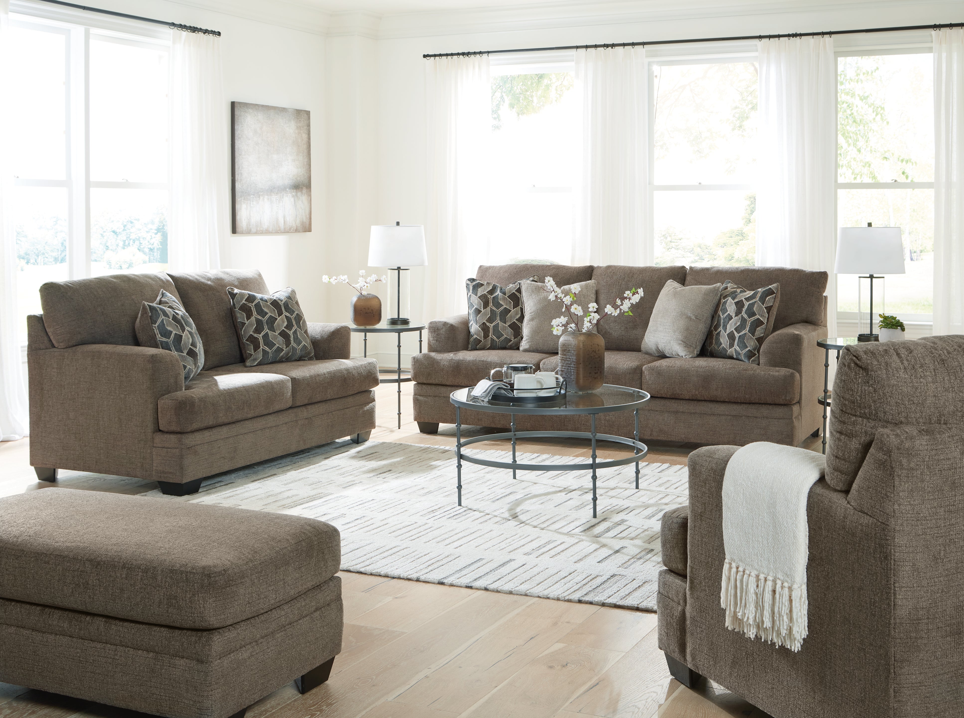Diamond Furniture - Ashley Furniture - Stonemeade Sofa - Sofa, Loveseat, Oversized Chair and Ottoman / Nutmeg - 59505U4