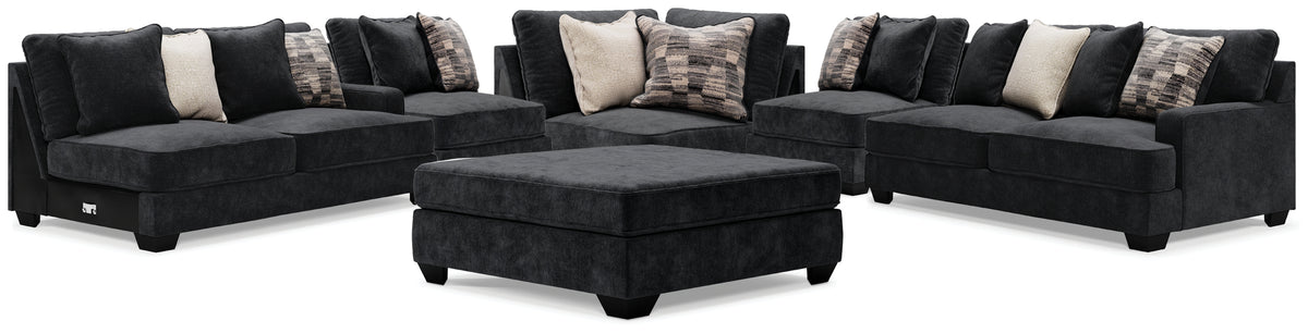 Diamond Furniture - Ashley Furniture - Lavernett 5-Piece Sectional and Ottoman - 5-Piece Sectional and Ottoman - 59603U2