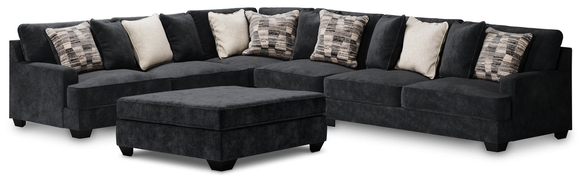Diamond Furniture - Ashley Furniture - Lavernett 4-Piece Sectional with Ottoman - 4-Piece Sectional with Ottoman - 59603U1