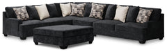 Diamond Furniture - Ashley Furniture - Lavernett 4-Piece Sectional with Ottoman - 4-Piece Sectional with Ottoman - 59603U1