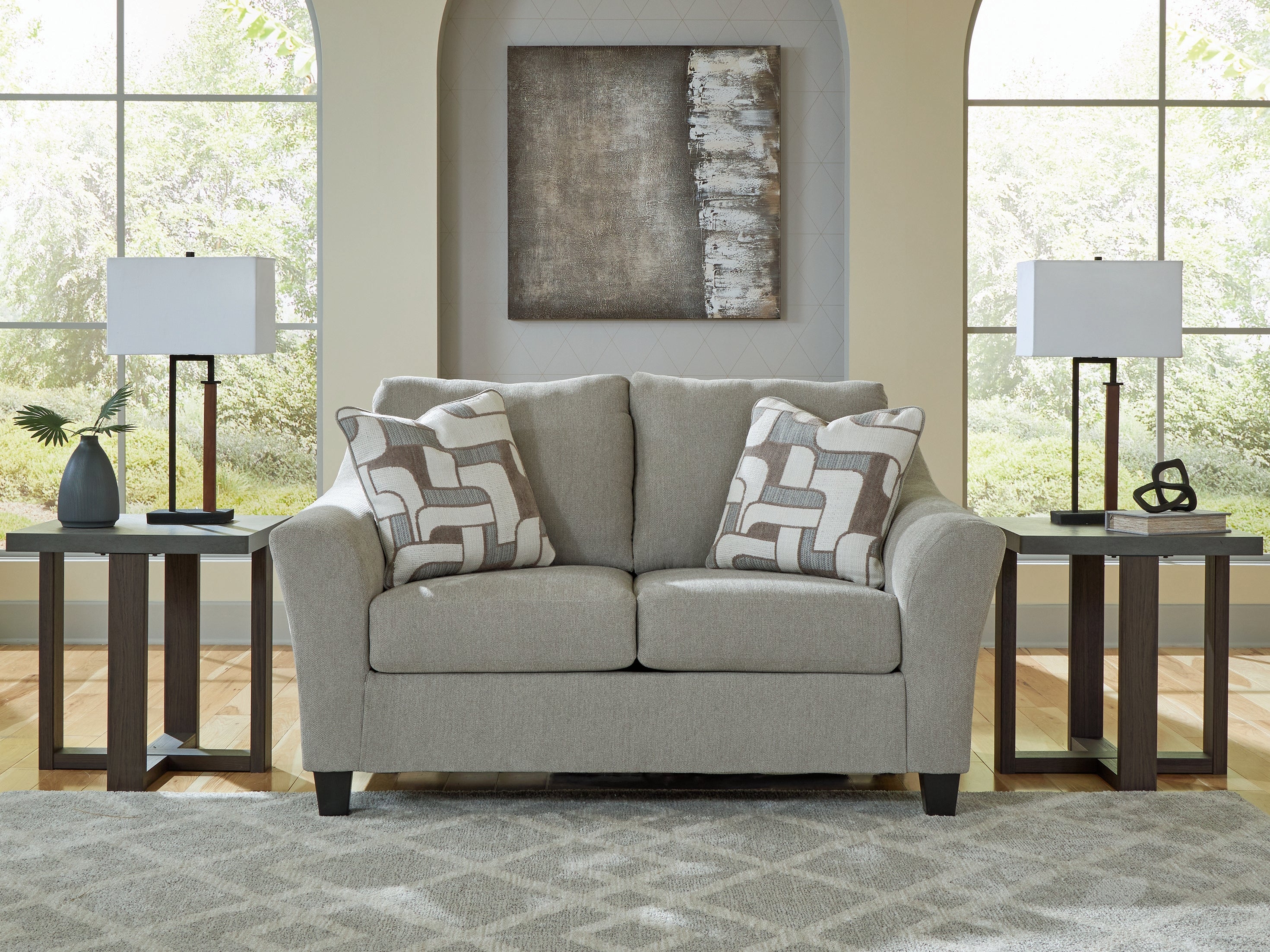 Diamond Furniture - Ashley Furniture - Willarae Living Room - Loveseat / Taupe - 5980335