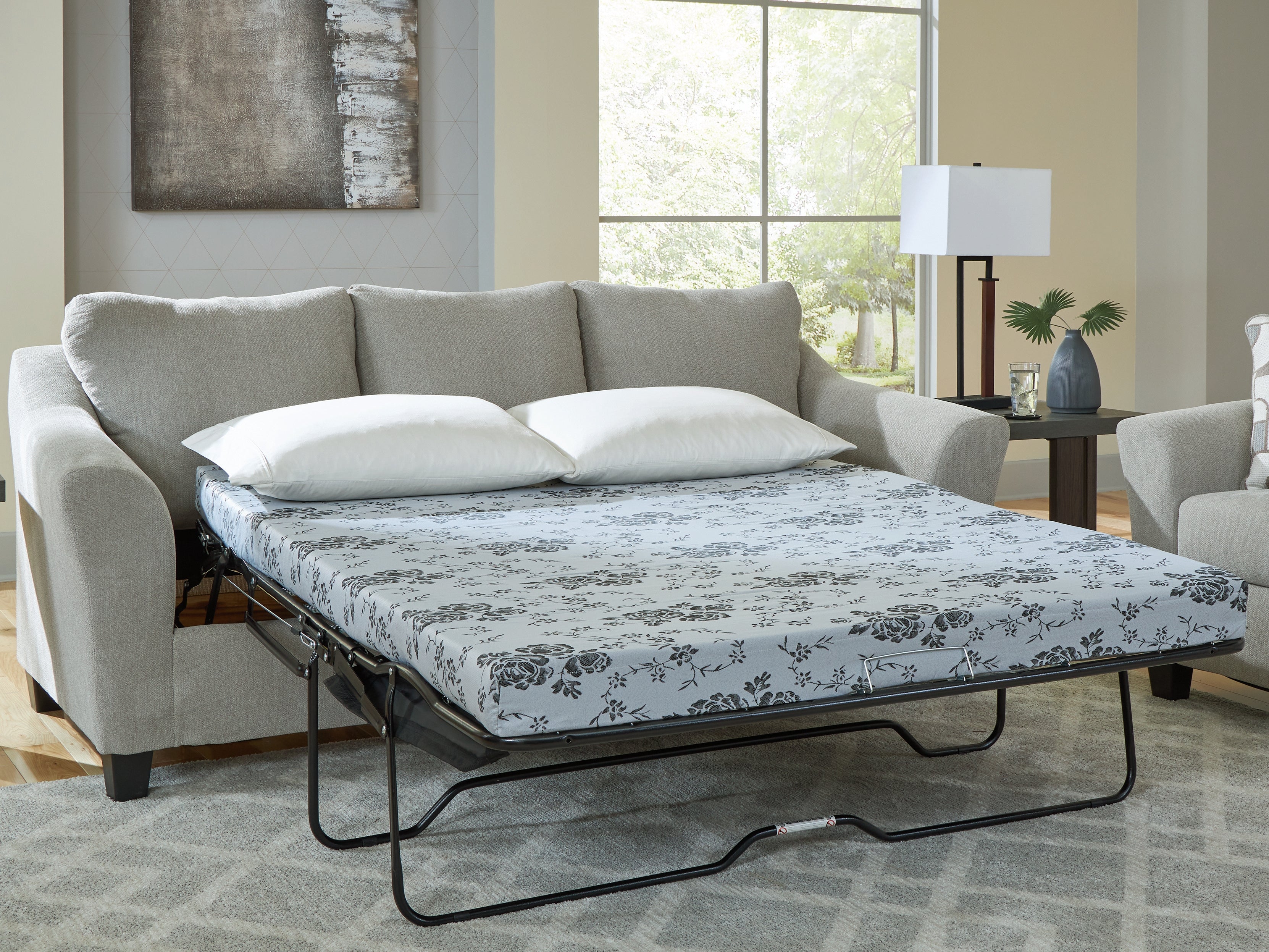 Diamond Furniture - Ashley Furniture - Willarae Living Room - Queen Sofa Sleeper / Taupe - 5980339