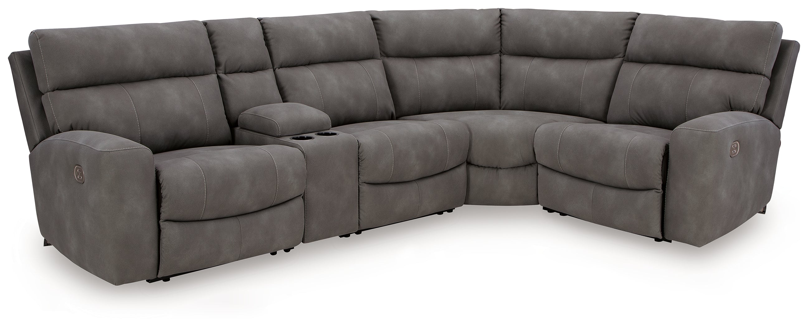 Diamond Furniture - Ashley Furniture - Next-Gen DuraPella Sectional - 5-Piece Power Reclining Sectional / Slate - 61003S5