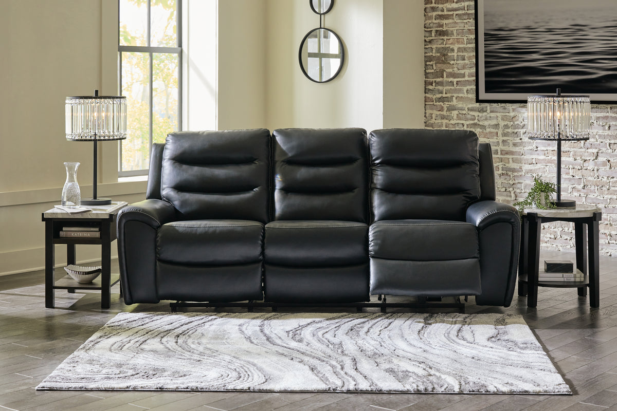 Diamond Furniture - Ashley Furniture - Warlin Living Room - PWR REC Loveseat/CON/ADJ HDRST / Black - 6110518