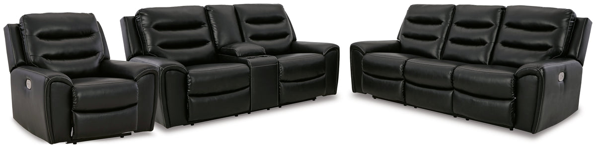Diamond Furniture - Ashley Furniture - Warlin Power Reclining Sofa, Loveseat and Recliner - Power Reclining Sofa, Loveseat and Recliner - 61105U2