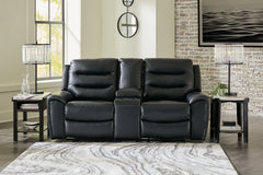 Diamond Furniture - Ashley Furniture - Warlin Power Reclining Loveseat with Console - PWR REC Loveseat/CON/ADJ HDRST - 6110518