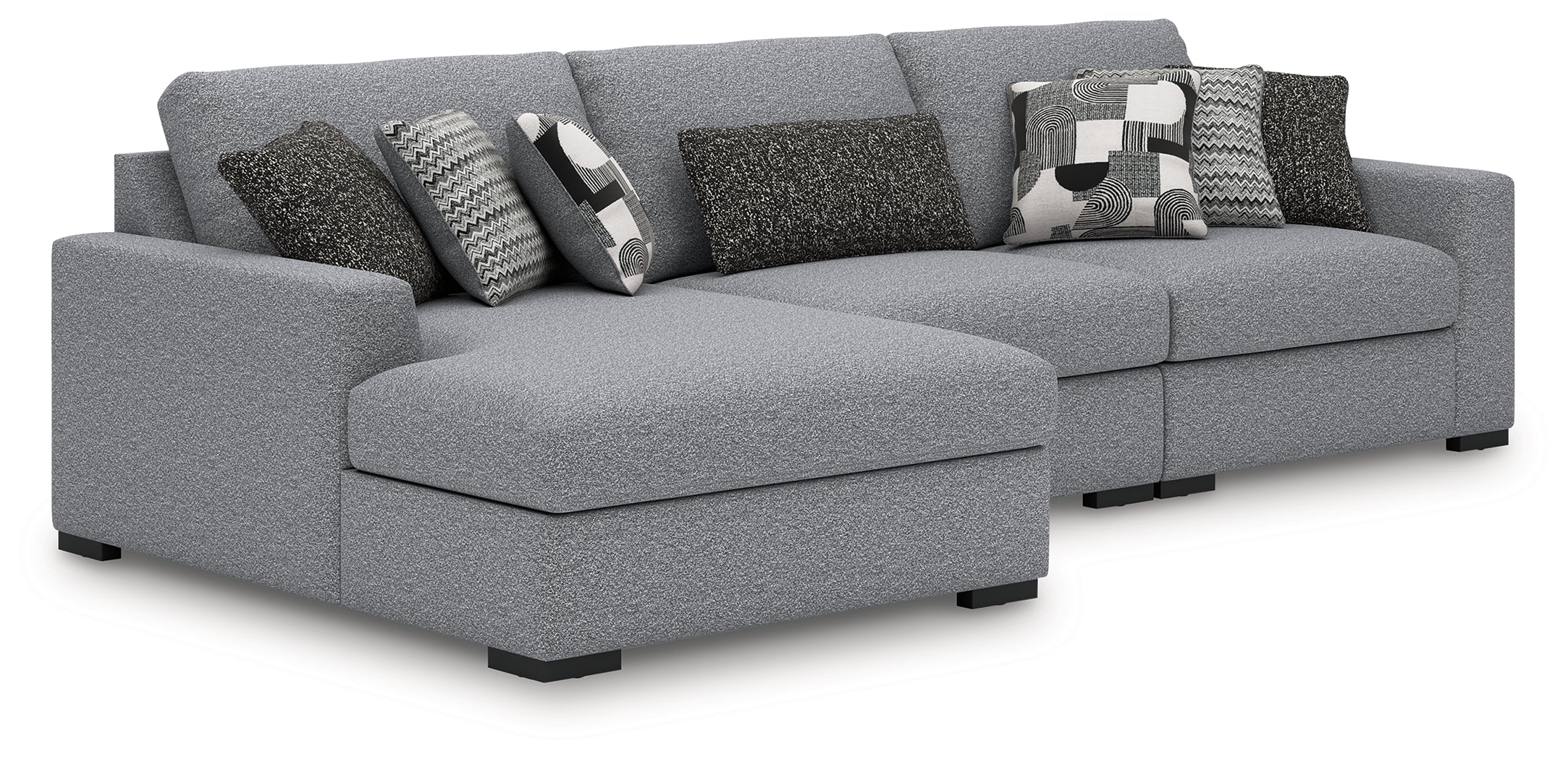 Diamond Furniture - Ashley Furniture - Bealton Sectional - RAF 3-Piece Sectional with Chaise / Salt and Pepper - 61305S4