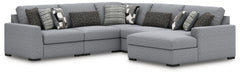 Diamond Furniture - Ashley Furniture - Bealton Sectional - RAF 6-Piece Sectional with Chaise / Salt and Pepper - 61305S12