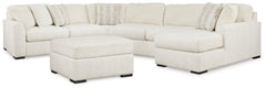 Diamond Furniture - Ashley Furniture - Chessington 4-Piece Sectional and Oversized Accent Ottoman - 4-Piece Sectional and Oversized Accent Ottoman / Ivory - 61904U1