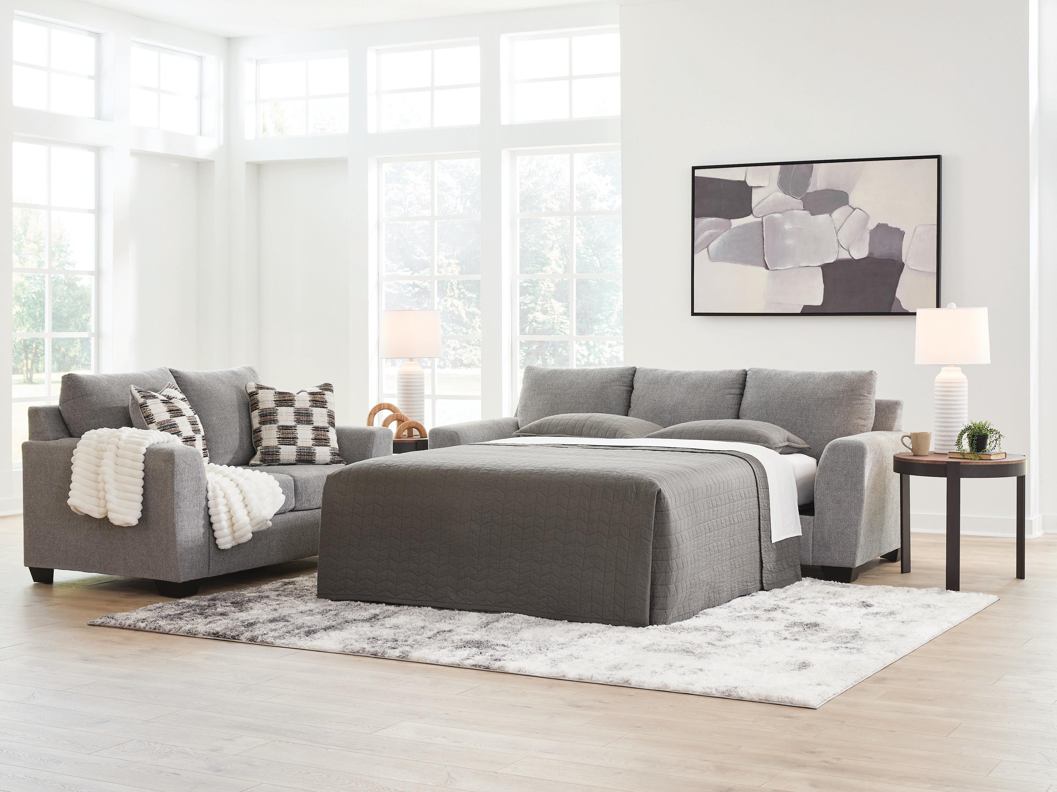Diamond Furniture - Ashley Furniture - Loreo Queen Sofa Sleeper - Queen Sofa Sleeper / Flint - 6310339