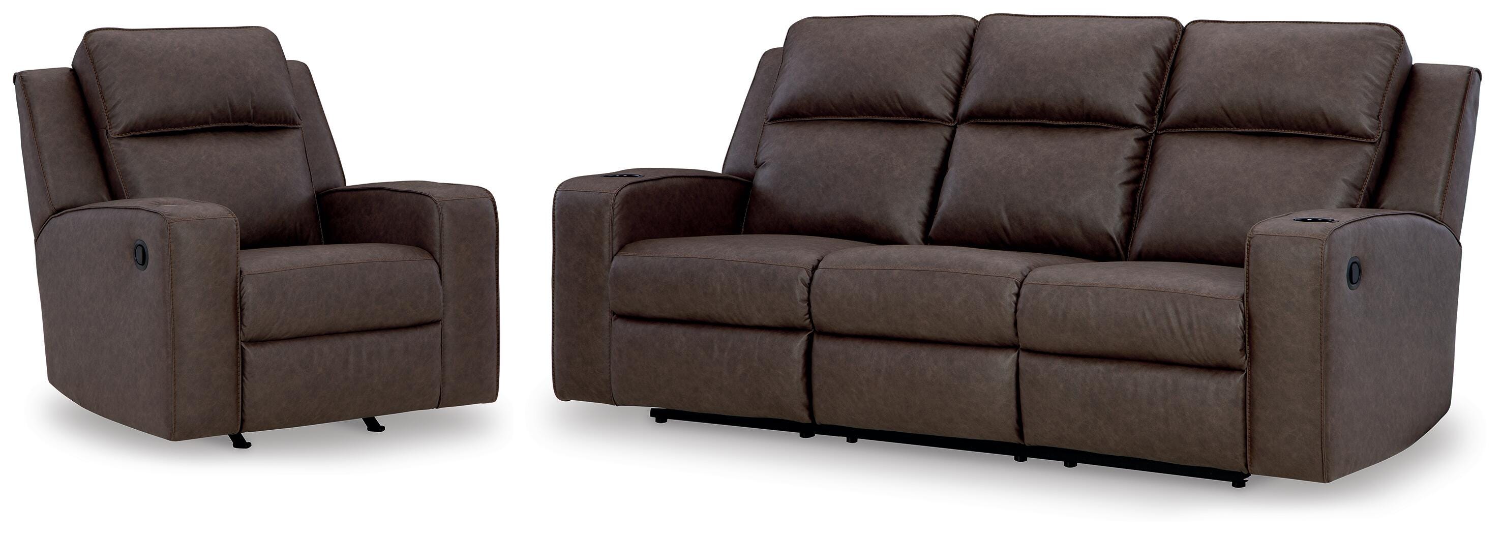 Diamond Furniture - Ashley Furniture - Lavenhorne Reclining Sofa and Recliner - Reclining Sofa and Recliner - 63306U3