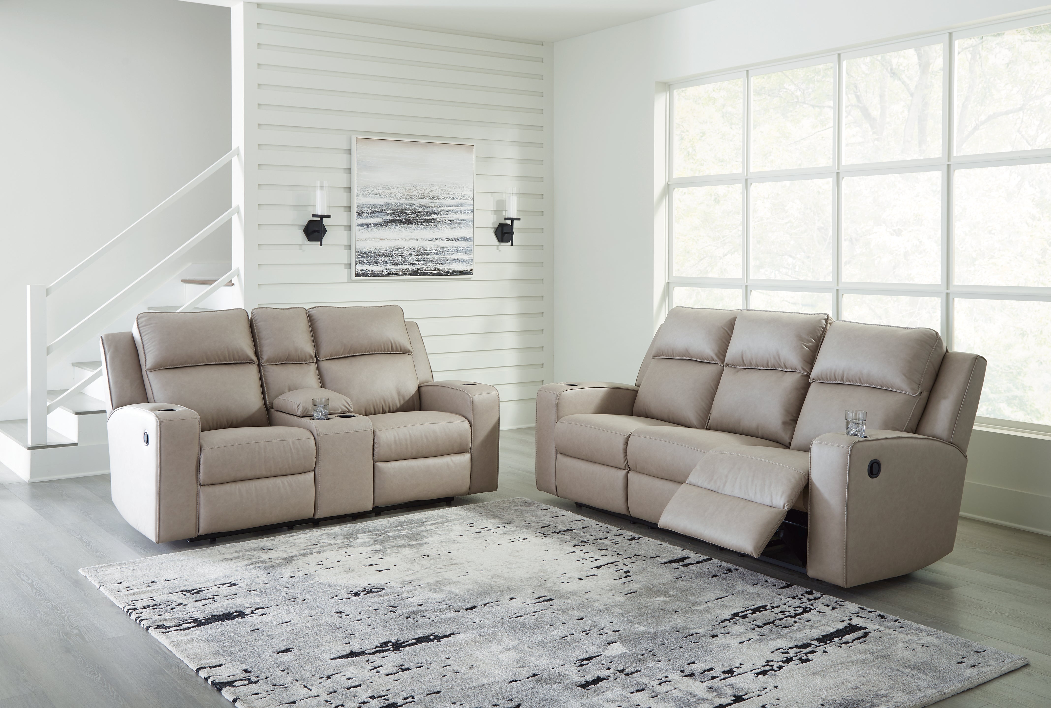 Diamond Furniture - Ashley Furniture - Lavenhorne Reclining Sofa and Loveseat - Reclining Sofa and Loveseat - 63307U1