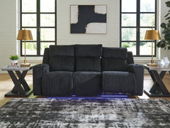 Diamond Furniture - Ashley Furniture - Forest Lake Living Room - PWR Recliner/ADJ Headrest / Black - PC6420213