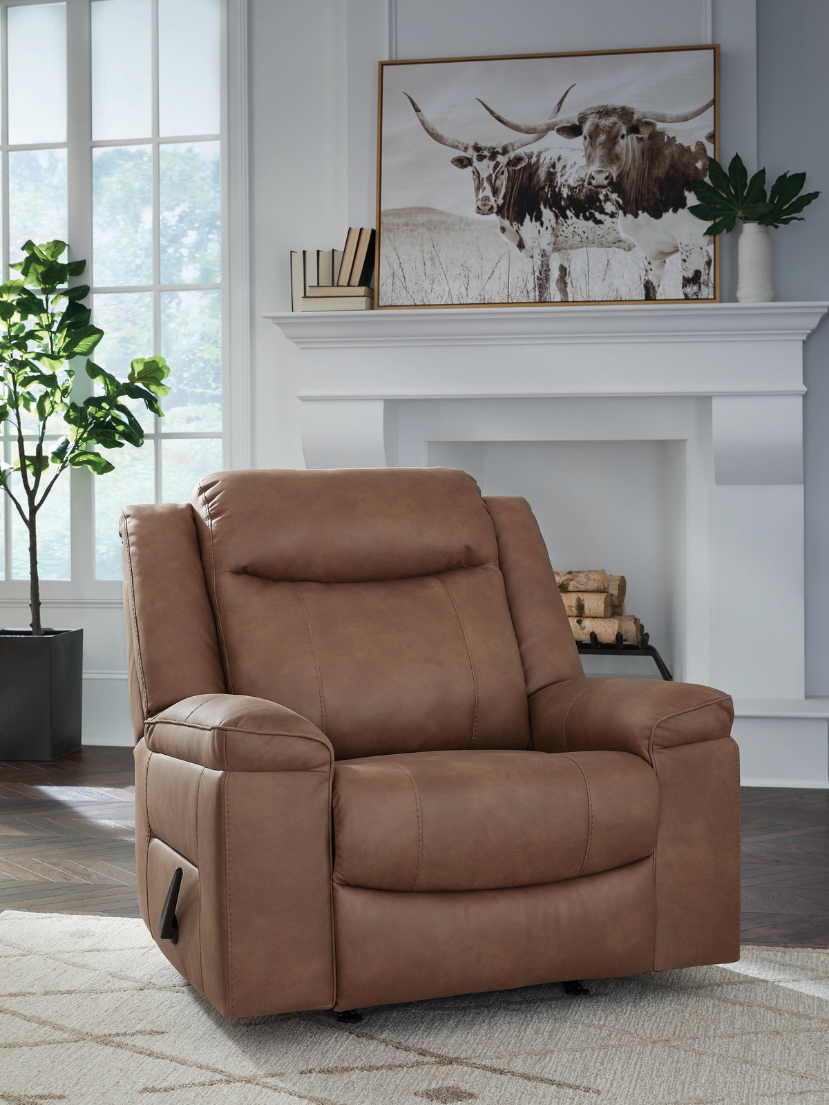Diamond Furniture - Ashley Furniture - Status Check Living Room - Rocker Recliner / Shadow - PC6530725