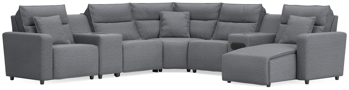 Diamond Furniture - Ashley Furniture - Modmax II 7-Piece Power Reclining Sectional with Chaise and Audio System - 7-Piece Power Reclining Sectional with Chaise and Audio System - 65906S45