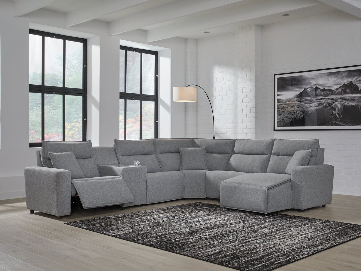 Diamond Furniture - Ashley Furniture - ModMax II 6-Piece Power Reclining Sectional with Chaise - 6-Piece Power Reclining Sectional with Chaise - 65906S6