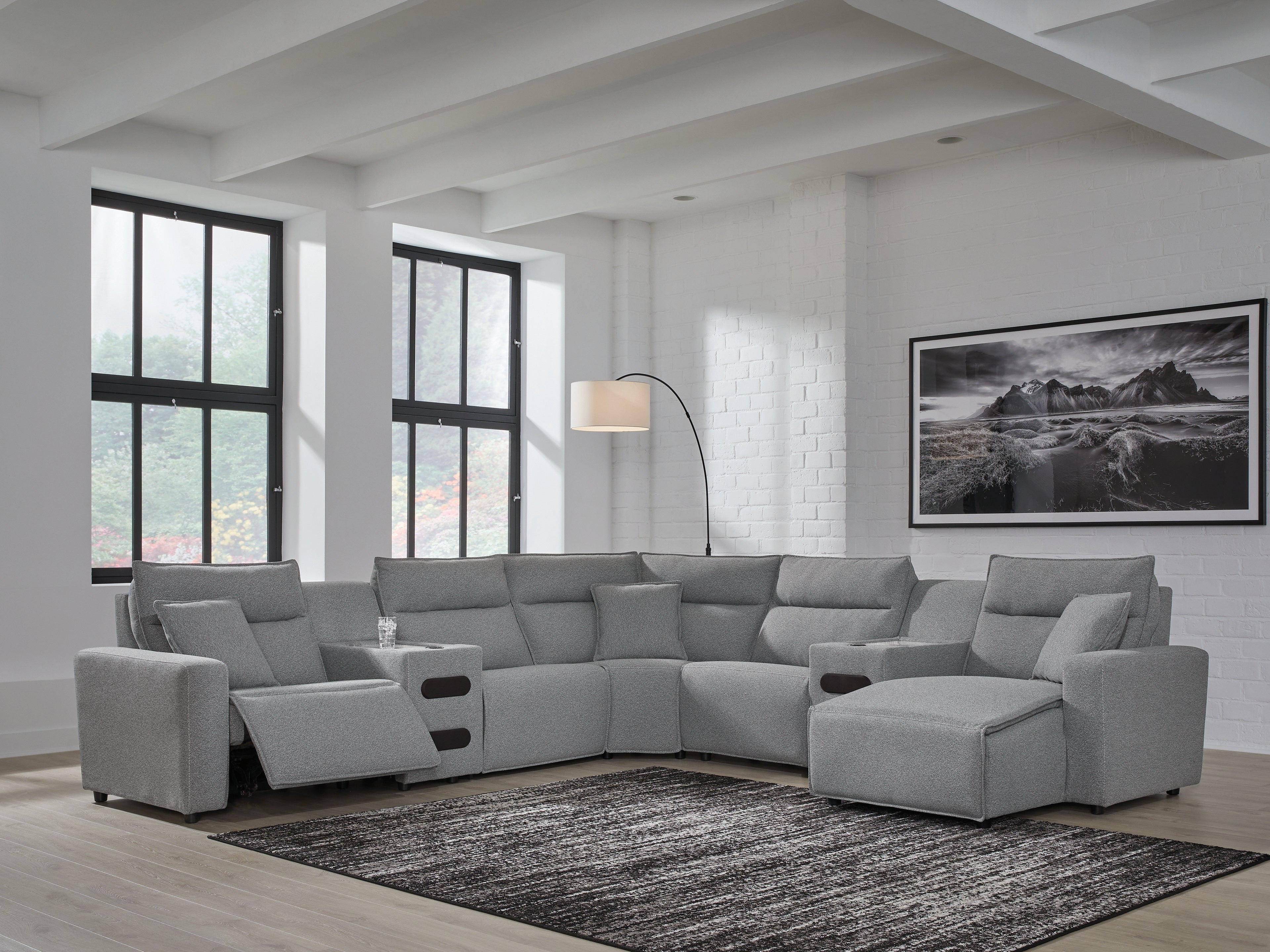 Diamond Furniture - Ashley Furniture - ModMax II 7-Piece Power Reclining Sectional with Chaise - 7-Piece Power Reclining Sectional with Chaise - 65906S7