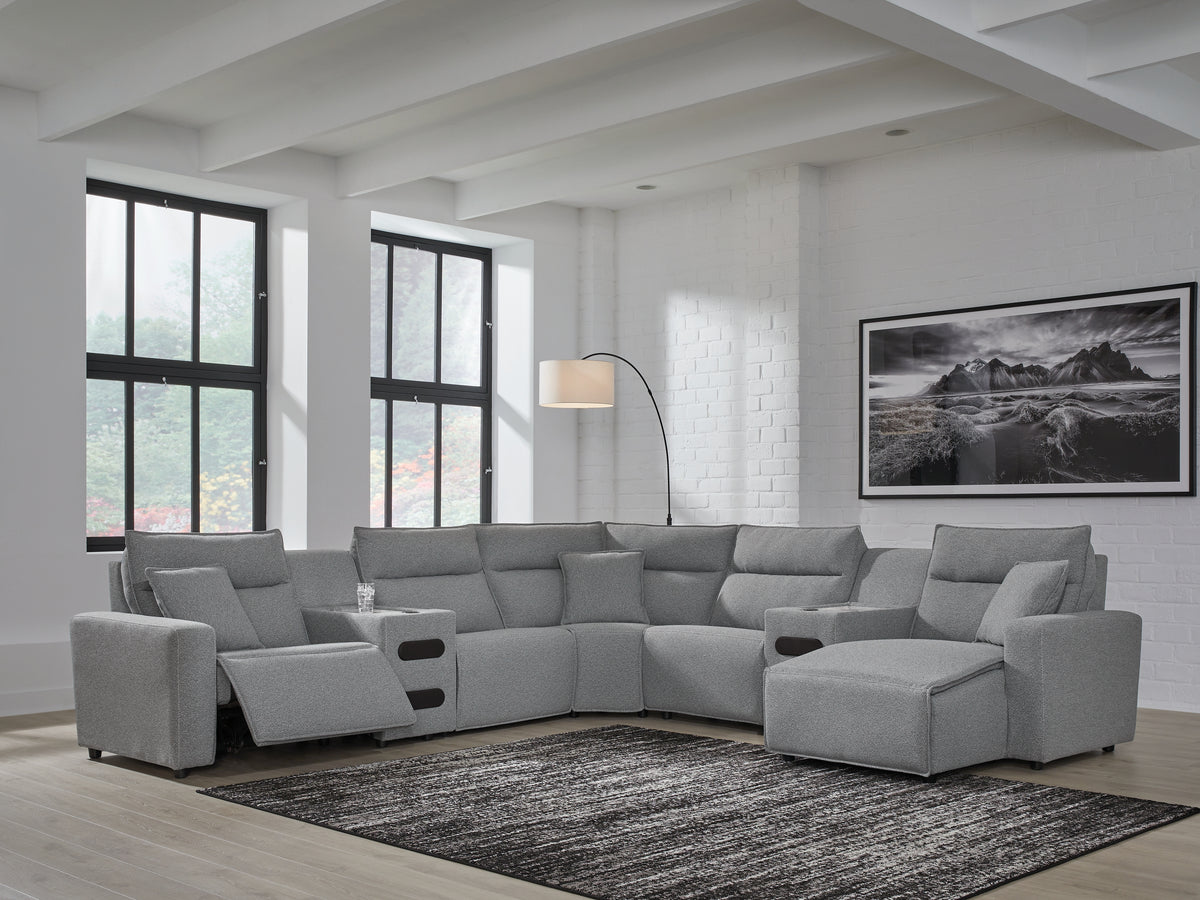 Diamond Furniture - Ashley Furniture - ModMax II 7-Piece Power Reclining Sectional with Chaise - 7-Piece Power Reclining Sectional with Chaise - 65906S7