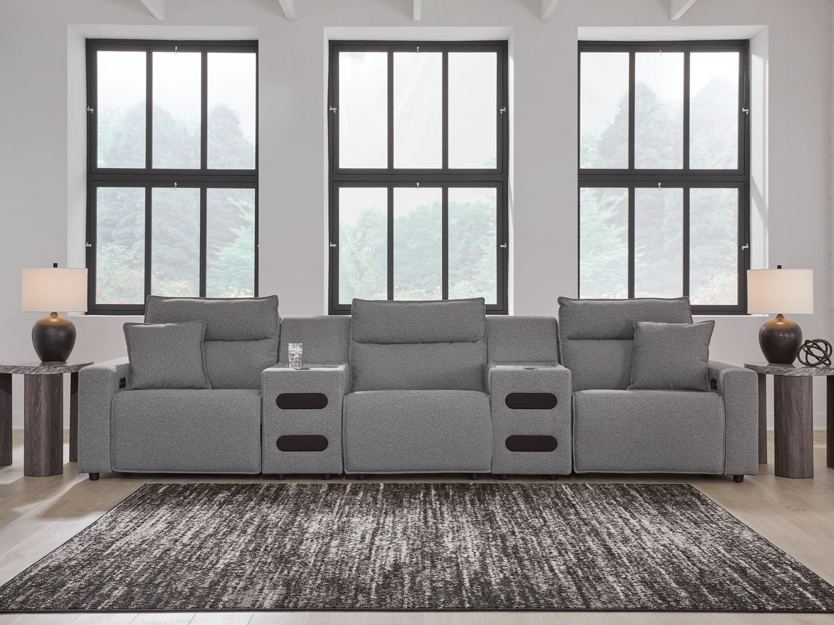Diamond Furniture - Ashley Furniture - Modmax II 5-Piece Power Reclining Sectional with Audio Consoles - 5-Piece Power Reclining Sectional with Audio Consoles - 65906S13