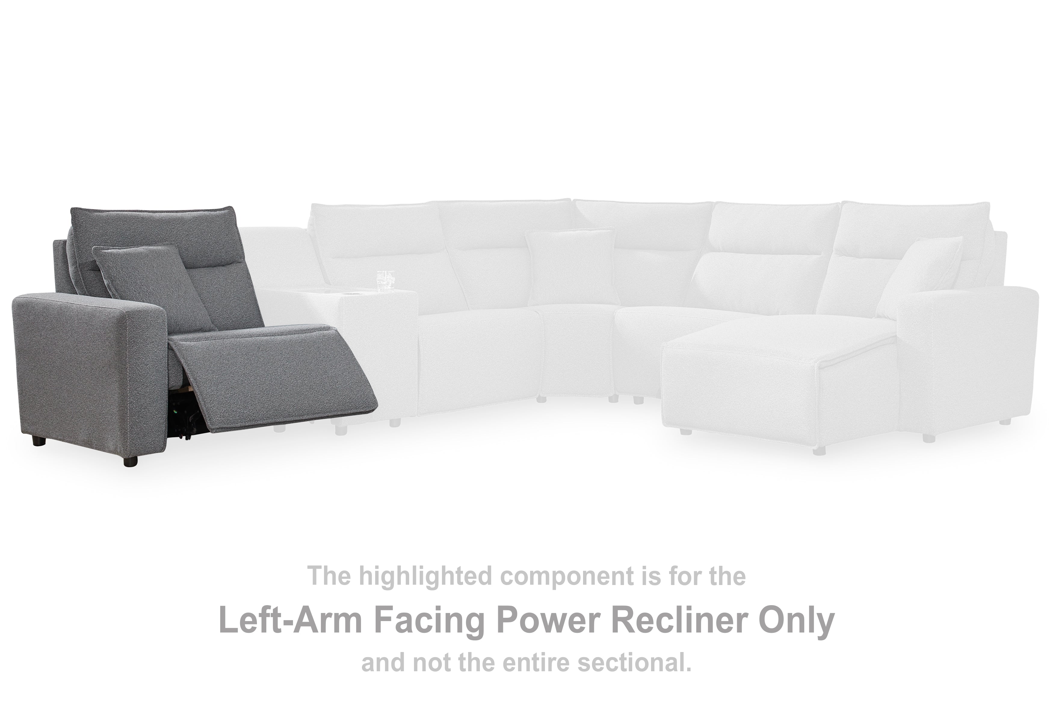 Diamond Furniture - Ashley Furniture - ModMax II Sectional - LAF Zero Wall Power Recliner / Salt and Pepper - 6590658